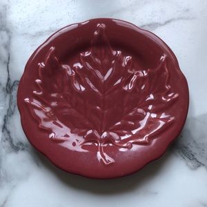 Longaberger Pottery Paprika Falling Leaves Plate